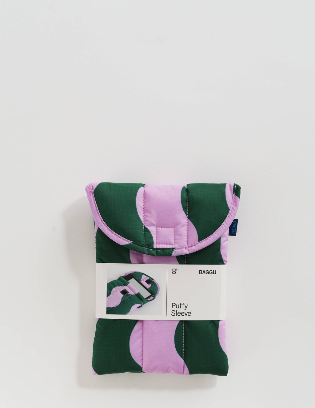 Puffy Tablet Sleeve - Pink and Green Wavy Stripe
