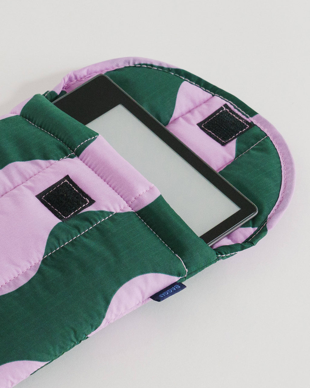 Puffy Tablet Sleeve - Pink and Green Wavy Stripe