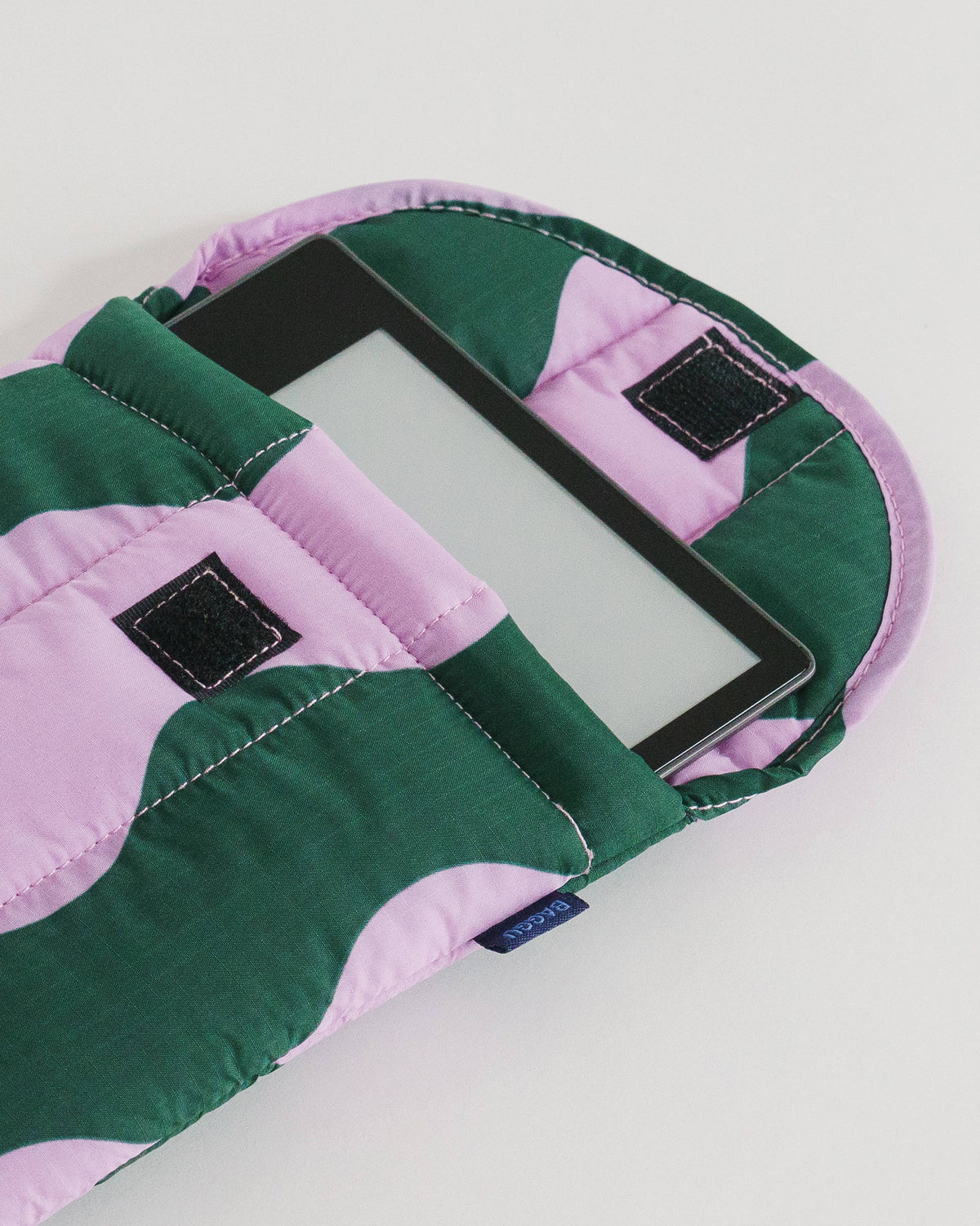 Puffy Tablet Sleeve - Pink and Green Wavy Stripe