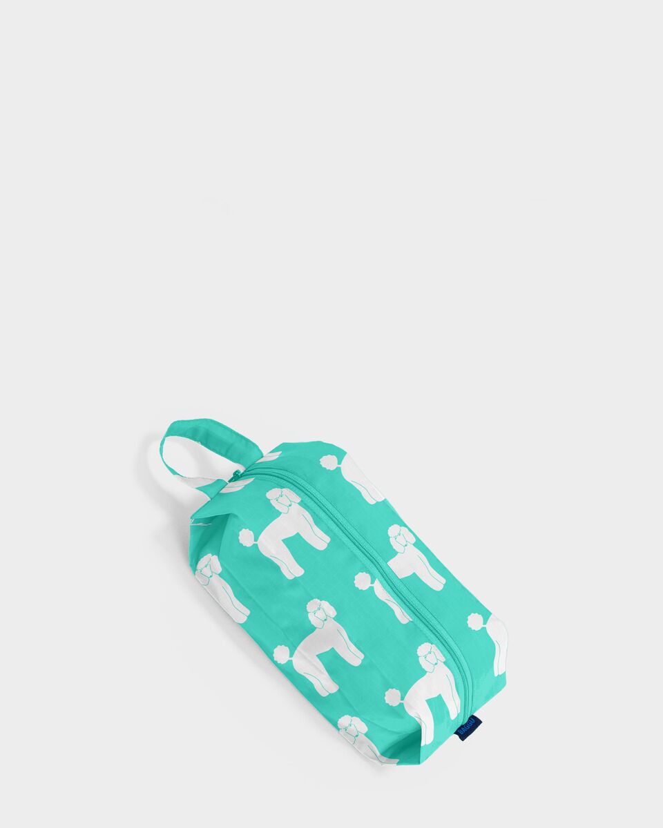 Small 3D Zip - Aqua Poodle