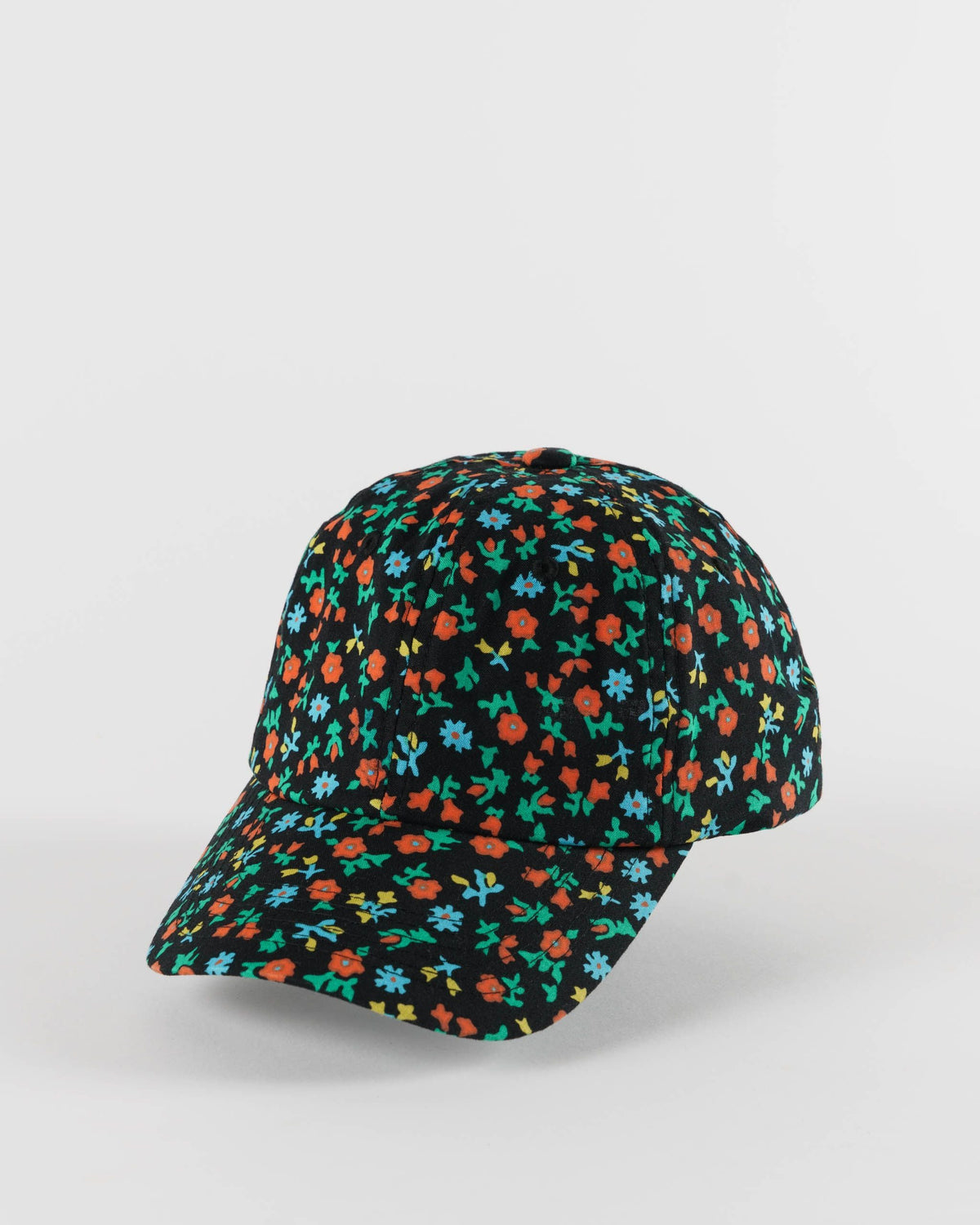 Baseball Cap - Black Calico Floral