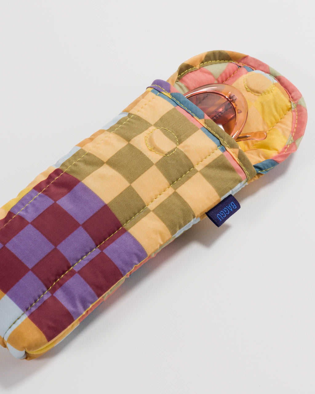 Puffy Glasses Sleeve - Medium Check Multi