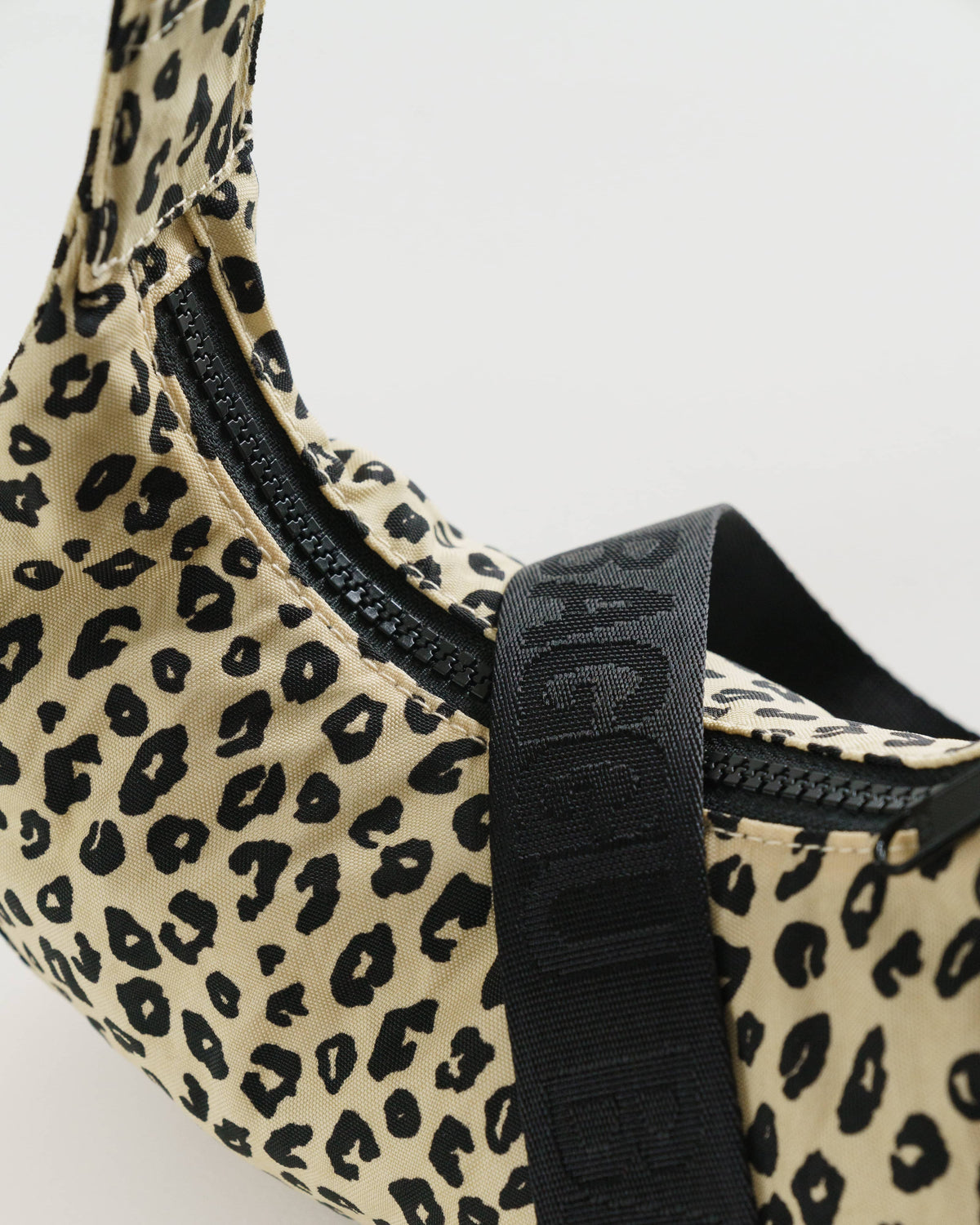 Mini Nylon Crescent Bag - Honey Leopard