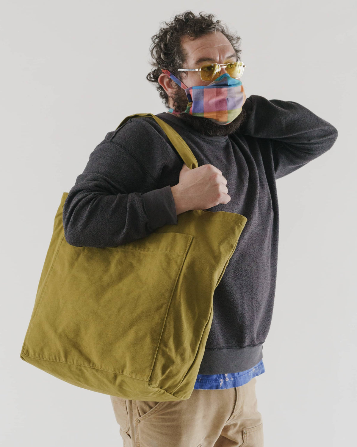 Giant Pocket Tote - Washed Spanish Olive