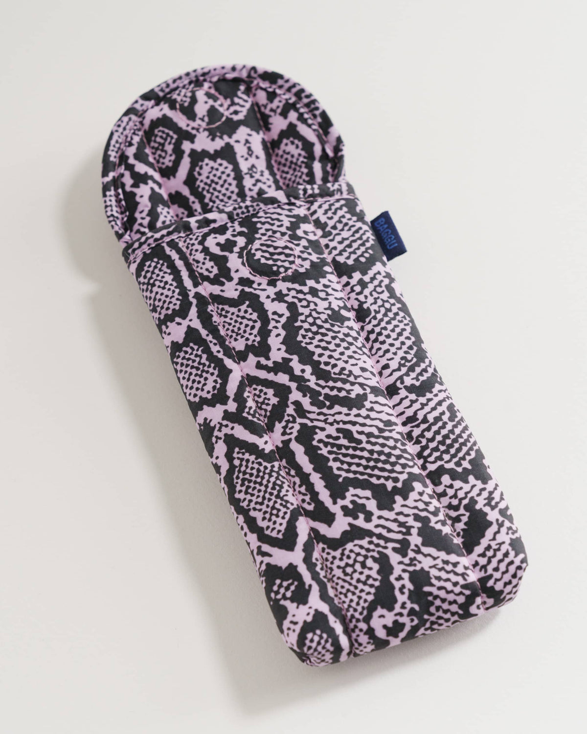 Puffy Glasses Sleeve - Pink Snakeskin