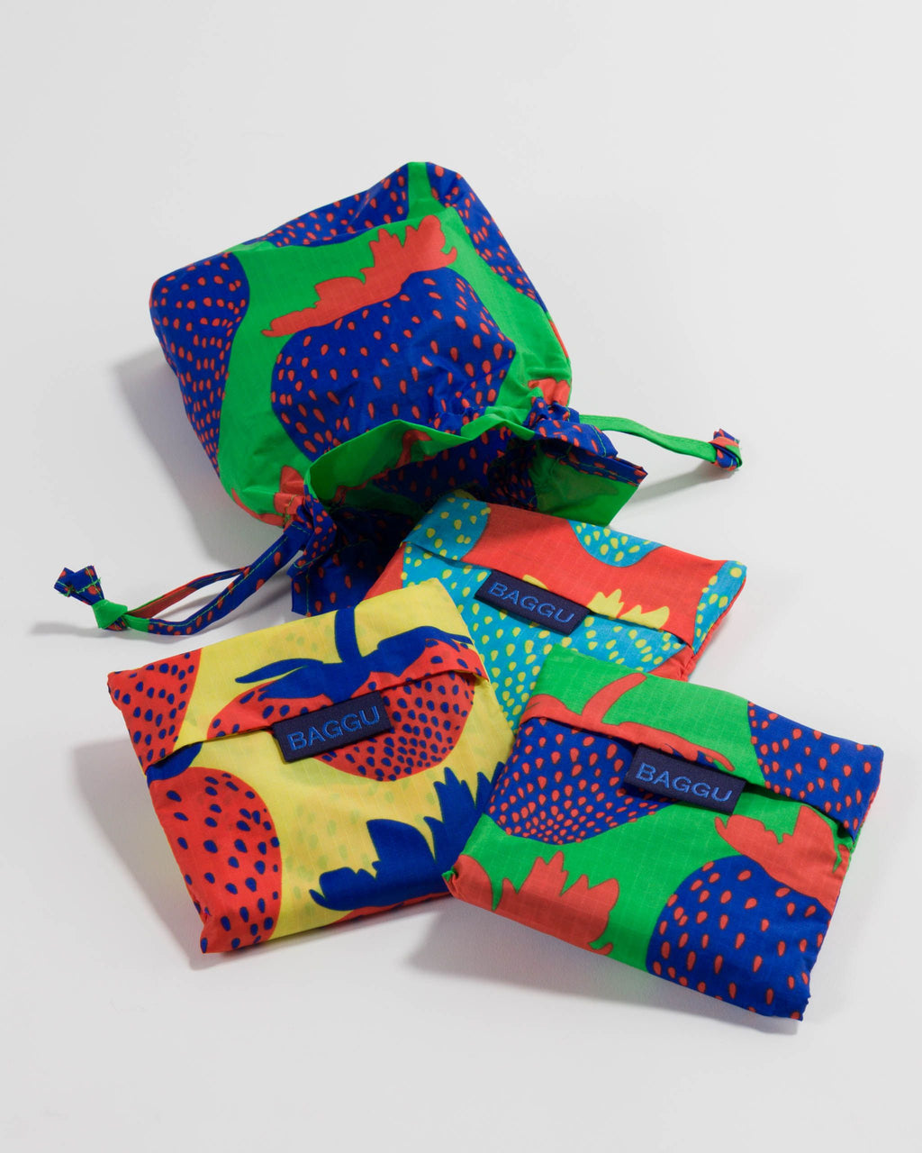 Standard Baggu Set of 3 - Electric Strawberries