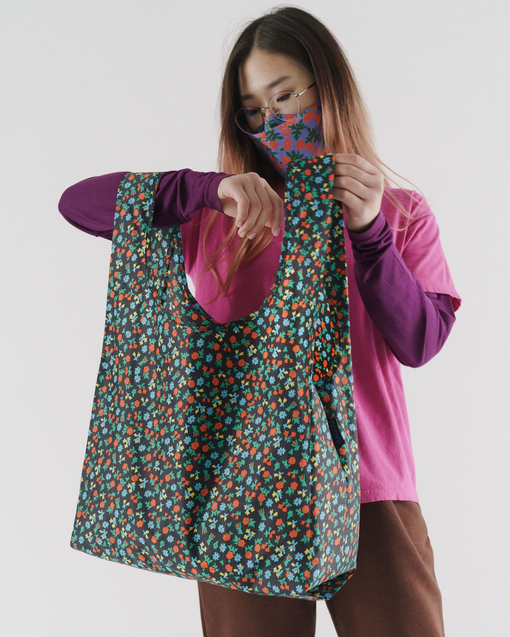 Standard Baggu - Black Calico Floral