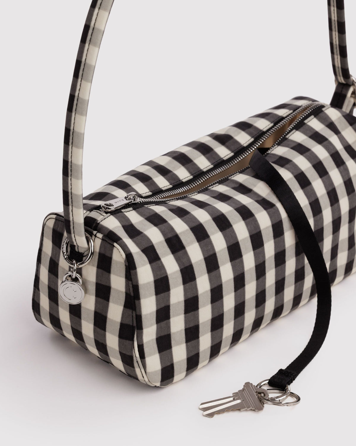 Nylon Loaf Bag - Black and Cream Gingham