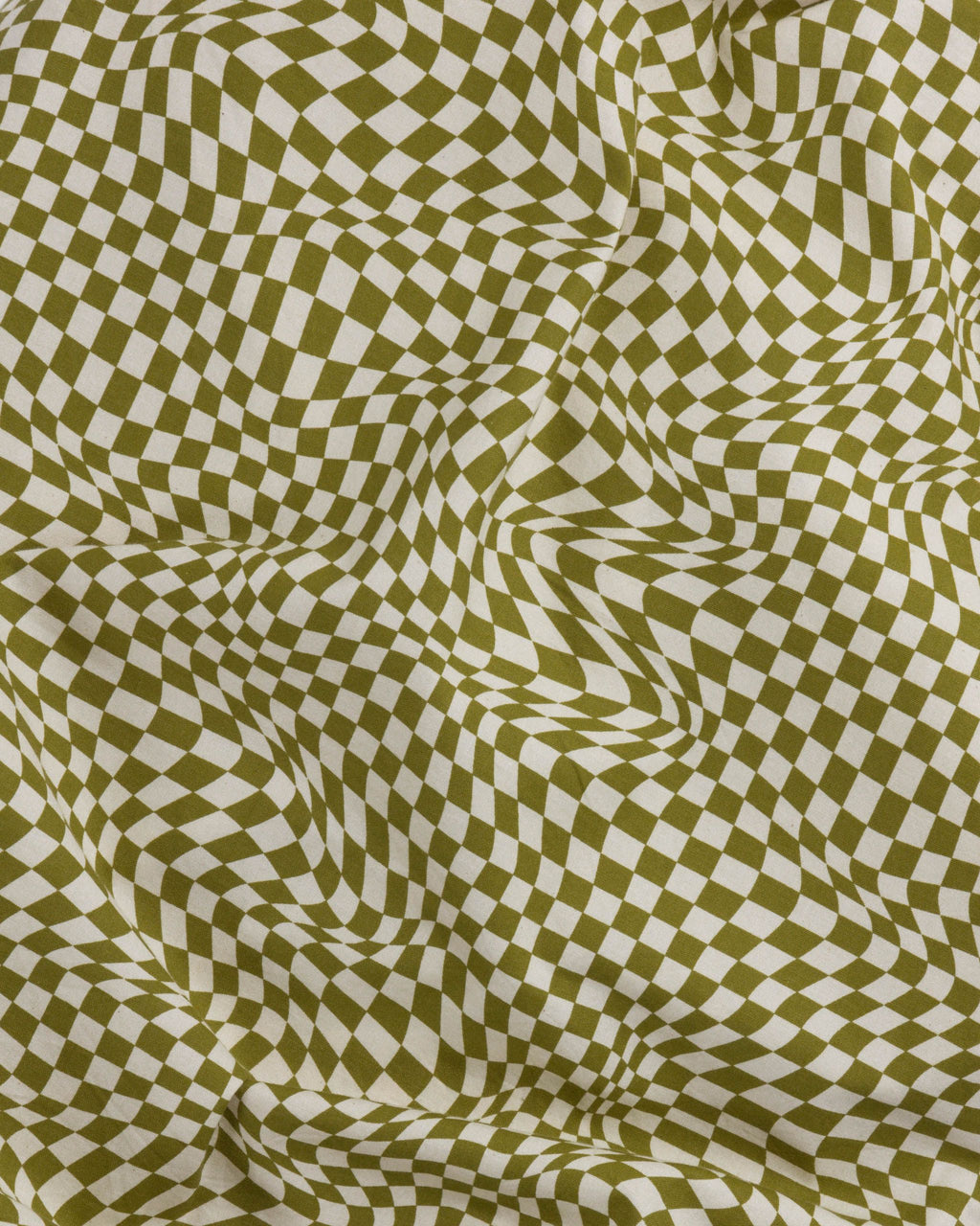 Pillow Case Set of 2 - Moss Trippy Checker