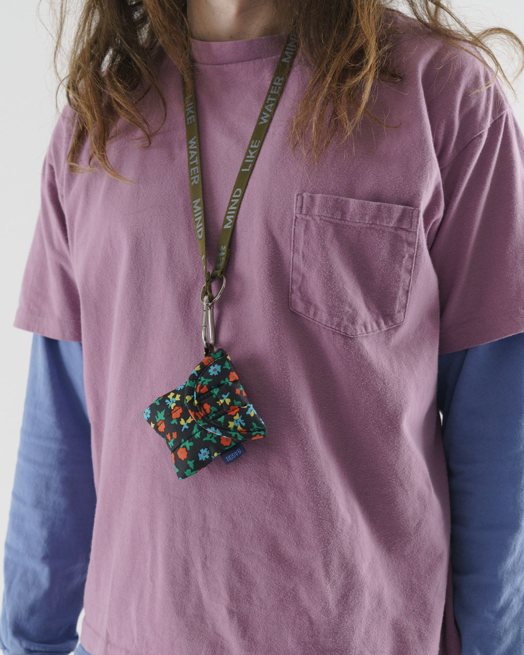 Puffy Earbuds Case - Black Calico Floral