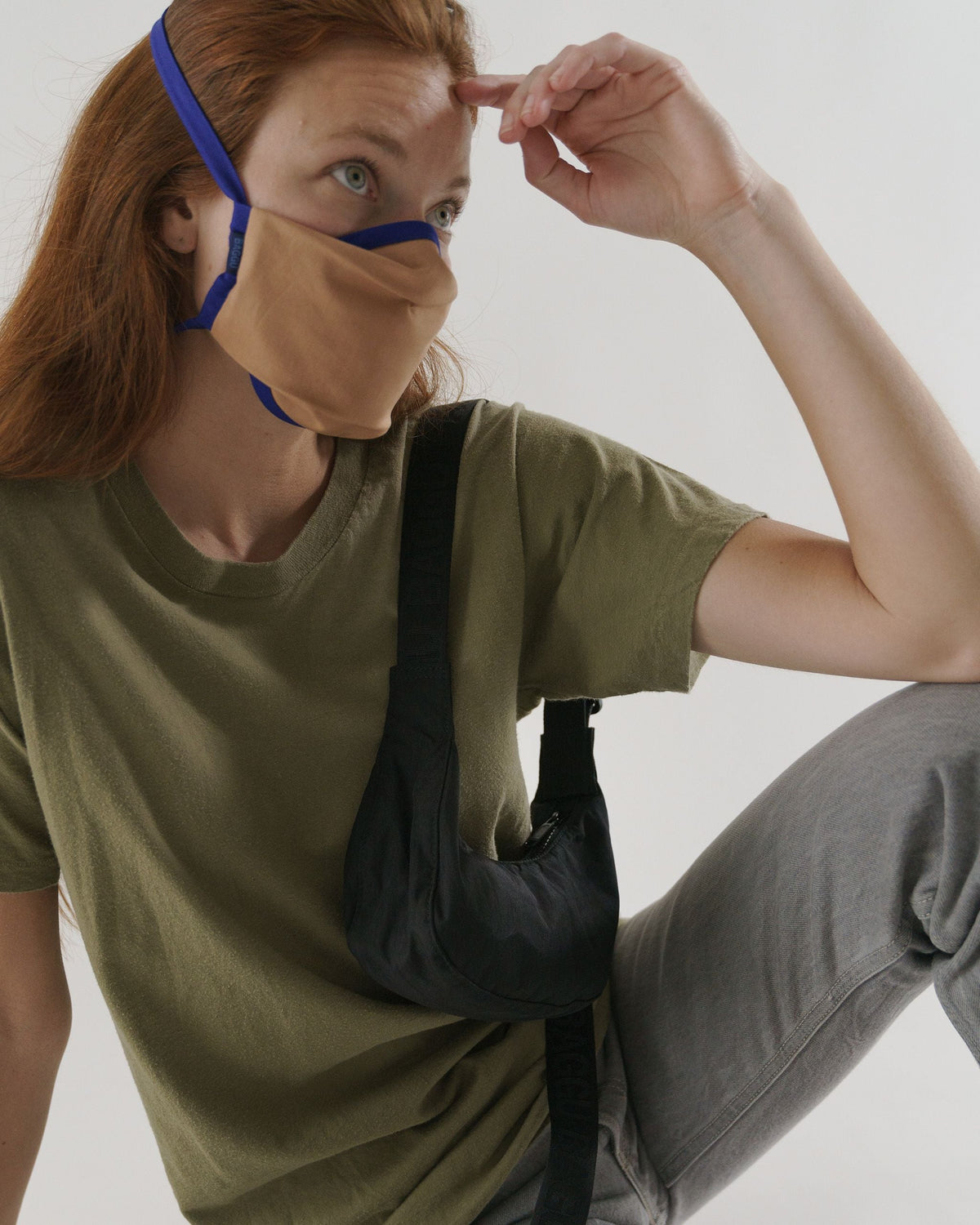 Mini Nylon Crescent Bag - Black