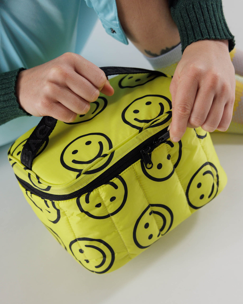 Puffy Lunch Bag - Yellow Happy