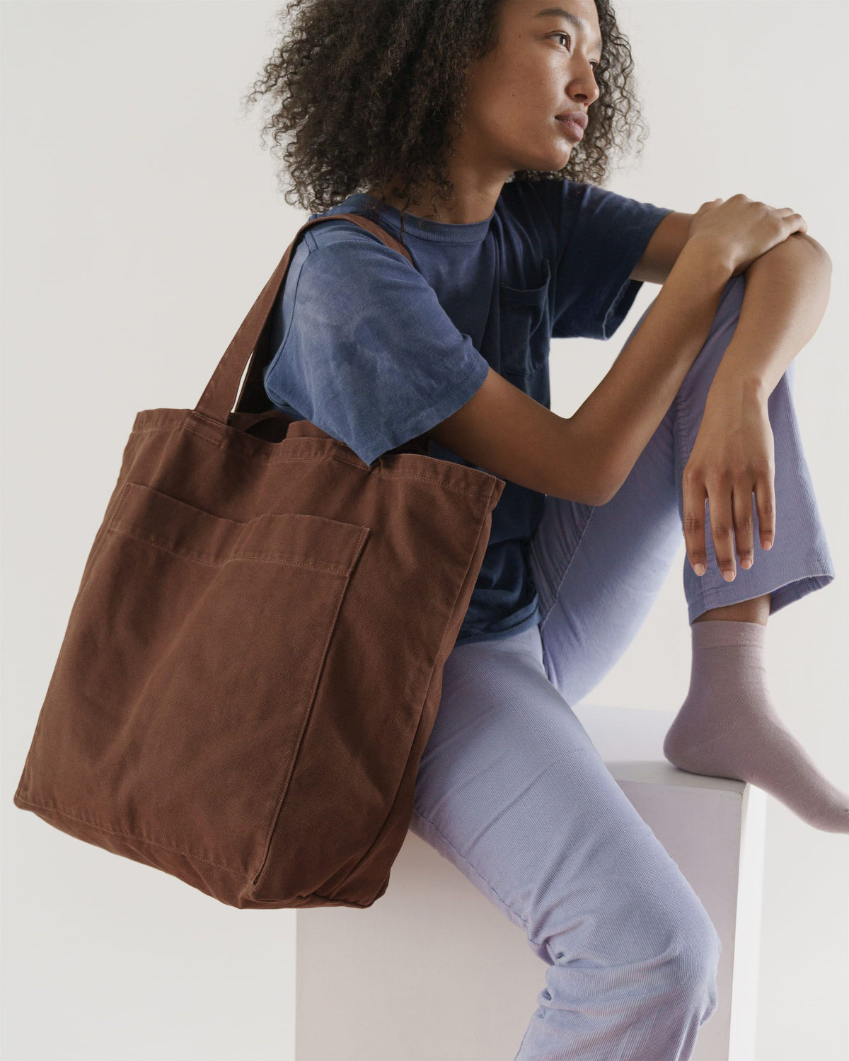 Giant Pocket Tote - Washed Brown