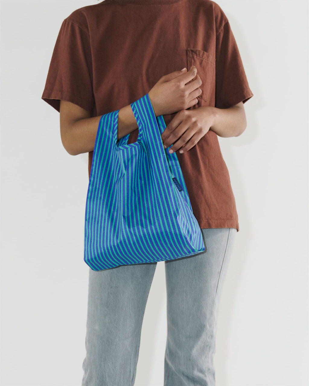 Baby Baggu - Cobalt and Jade Stripe