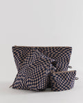 Go Pouch Set - Indigo Trippy Checker