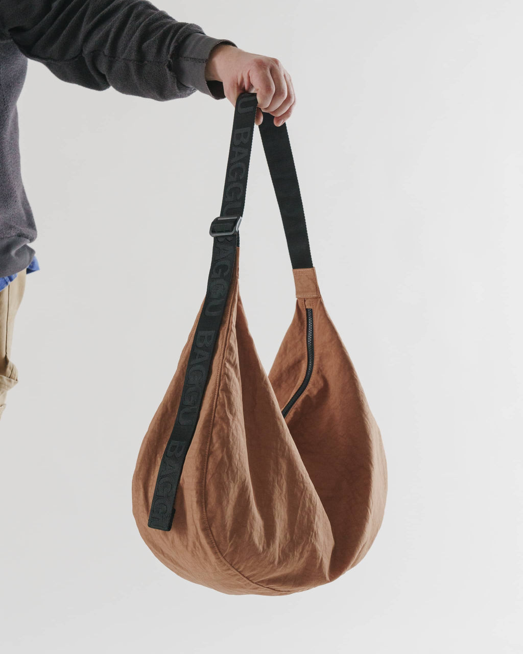 Large Nylon Crescent Bag - Pinto