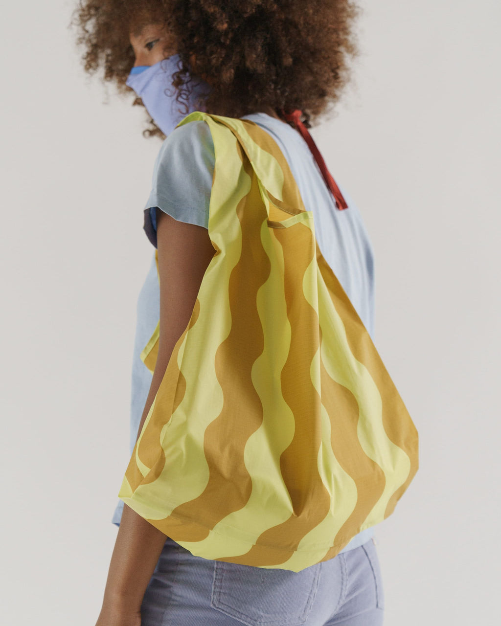 Standard Baggu - Yellow and Gold Wavy Stripe