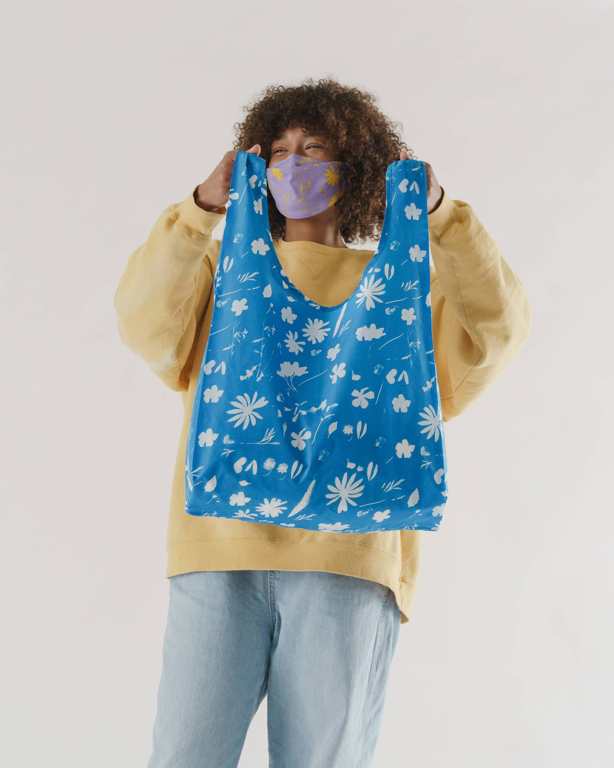 Standard Baggu - Floral Sun Print Blue