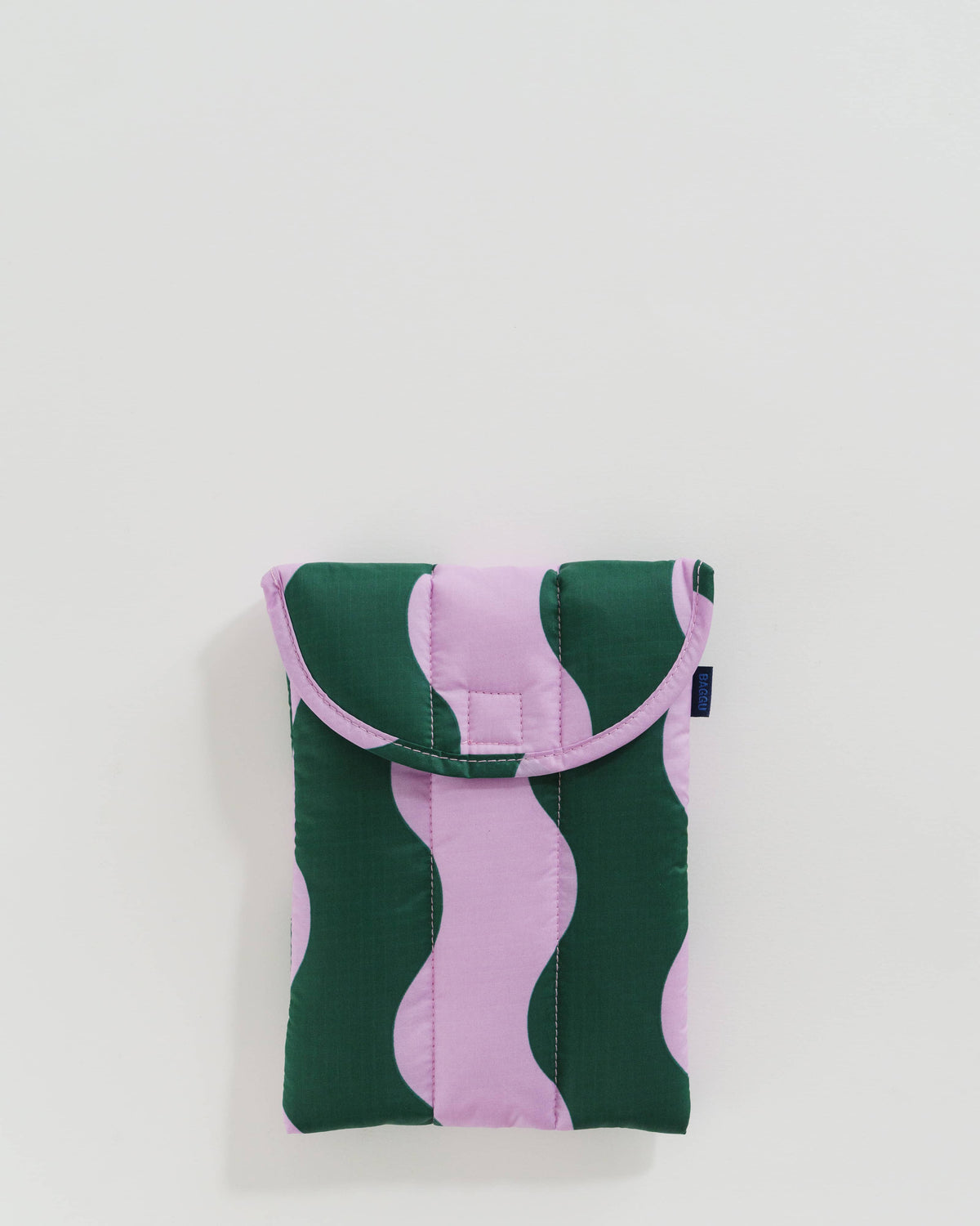 Puffy Tablet Sleeve - Pink and Green Wavy Stripe