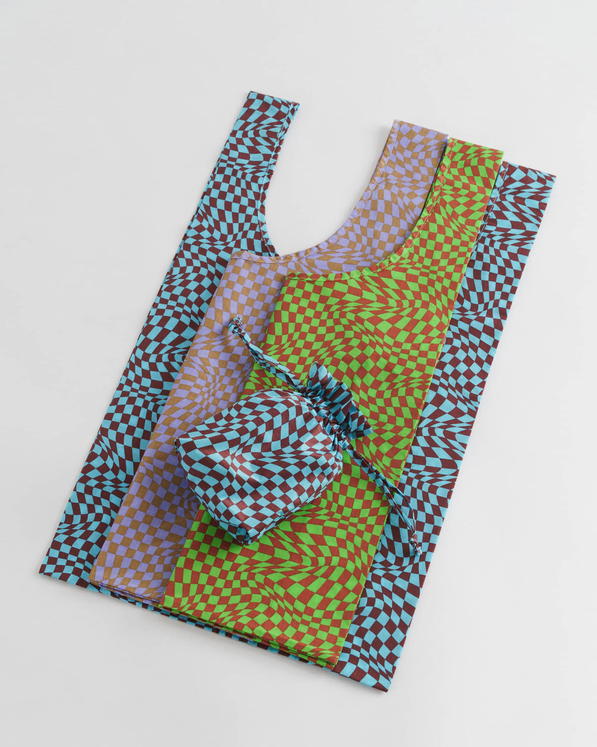 Standard Baggu Set of 3 - Trippy Checkers