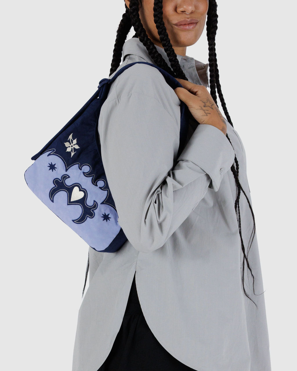 Mini Nylon Shoulder Bag - Western Appliqué