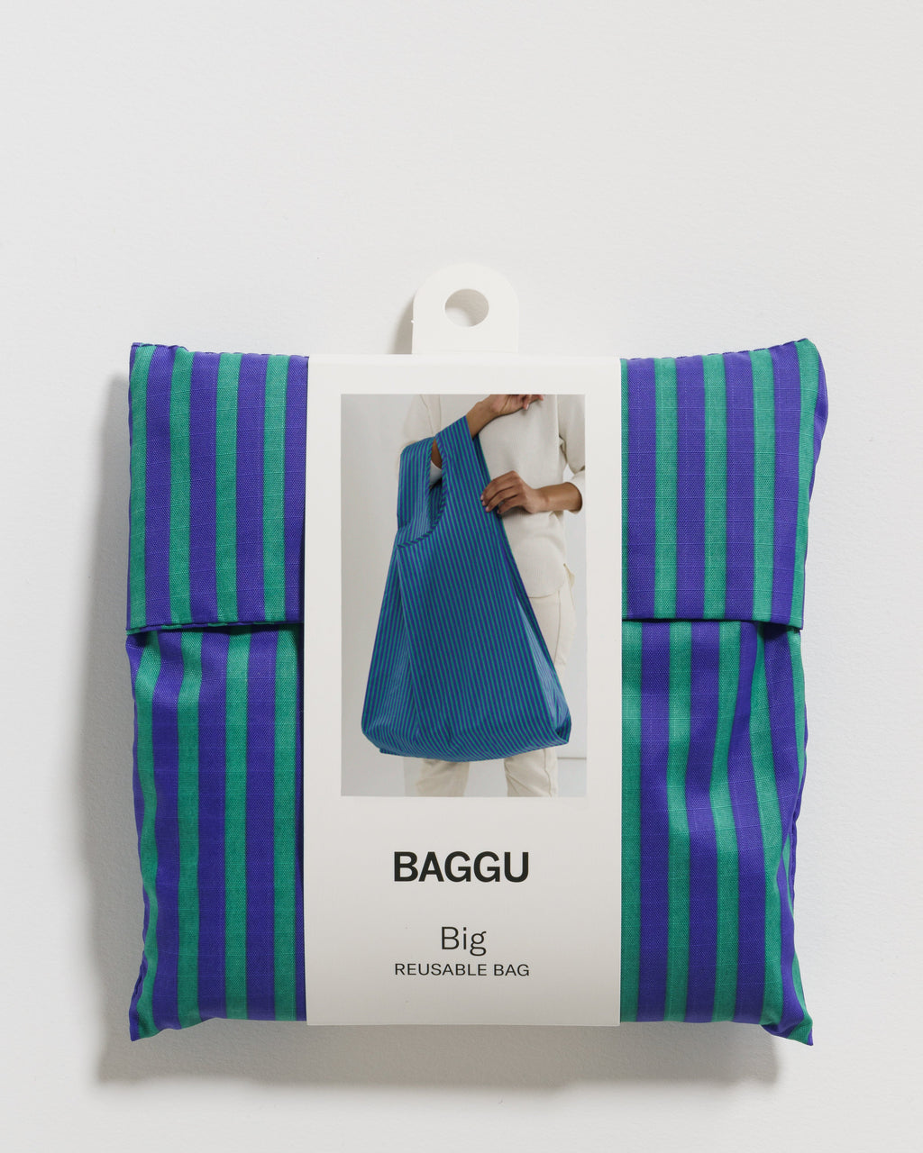 Big Baggu - Cobalt and Jade Stripe
