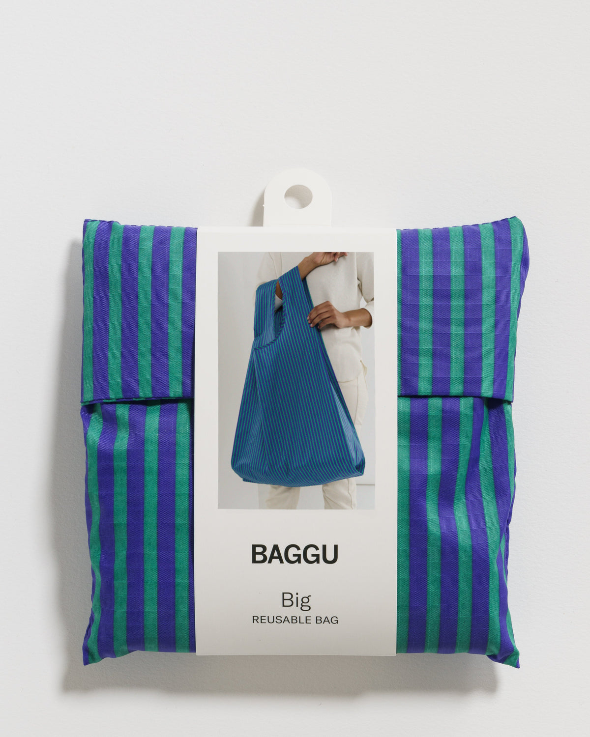 Big Baggu - Cobalt and Jade Stripe