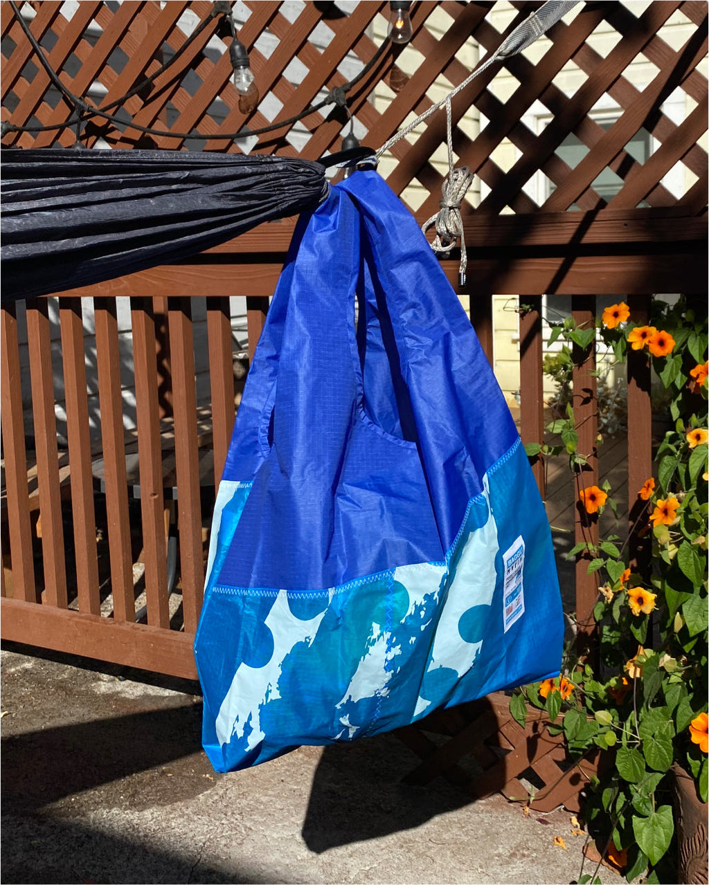 Upcycled Baggu - Blue Sail