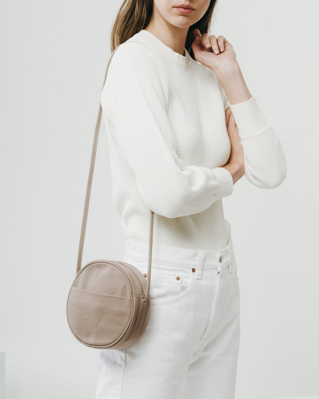 Small Canvas Circle Purse - Mushroom