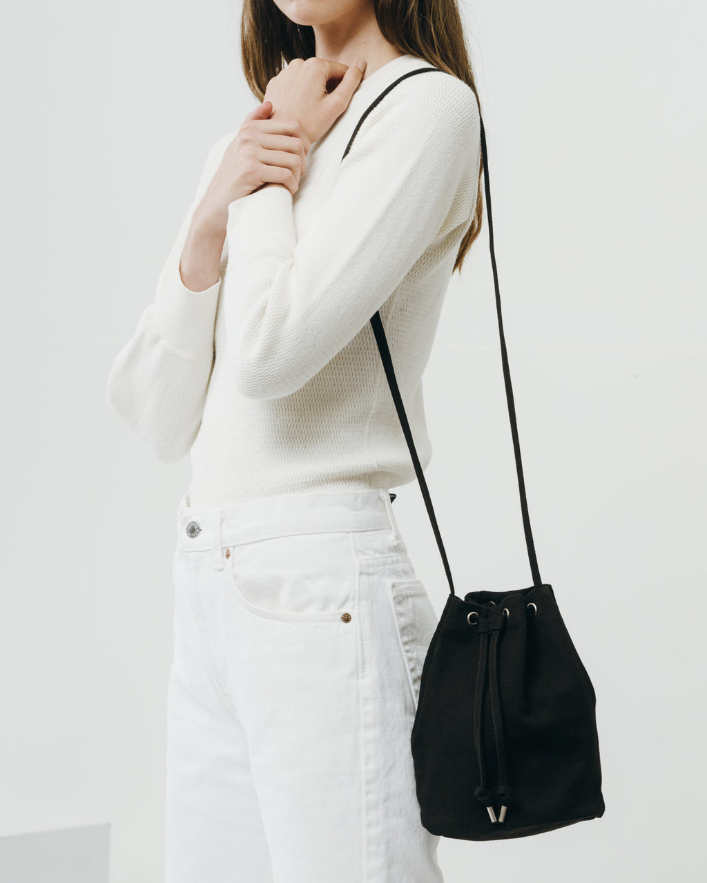 Canvas Drawstring Purse - Black