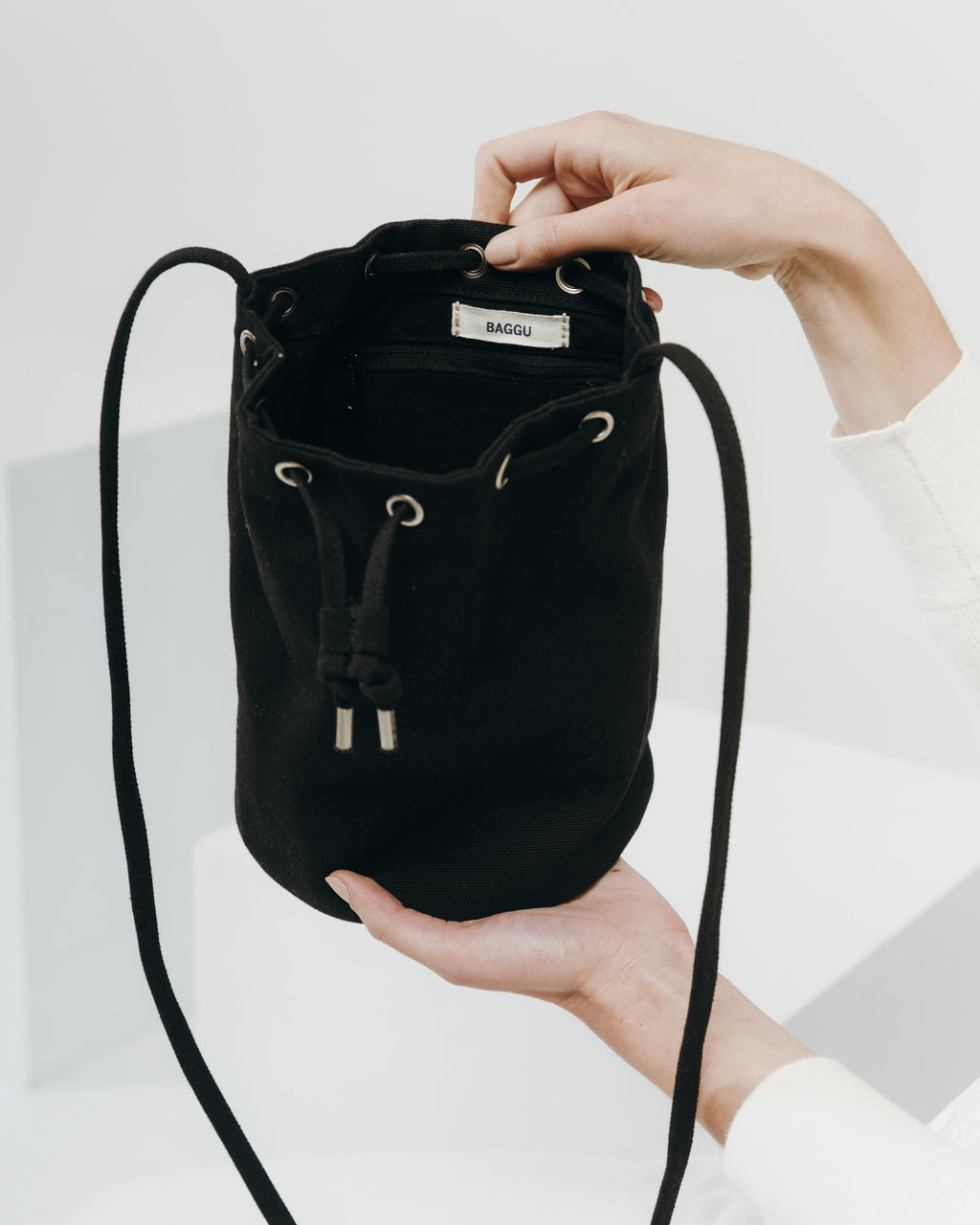 Canvas Drawstring Purse - Black