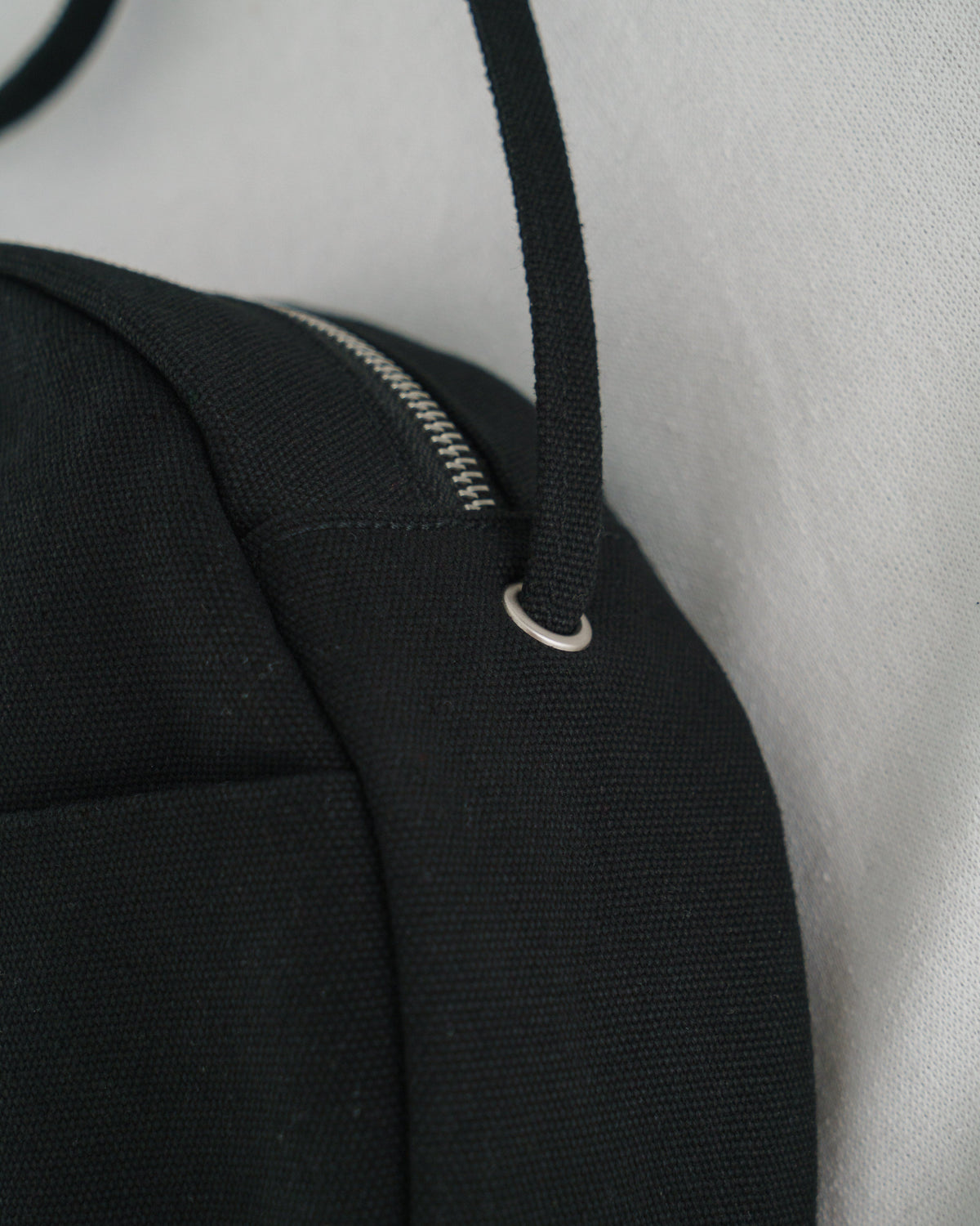 Medium Canvas Circle Purse - Black