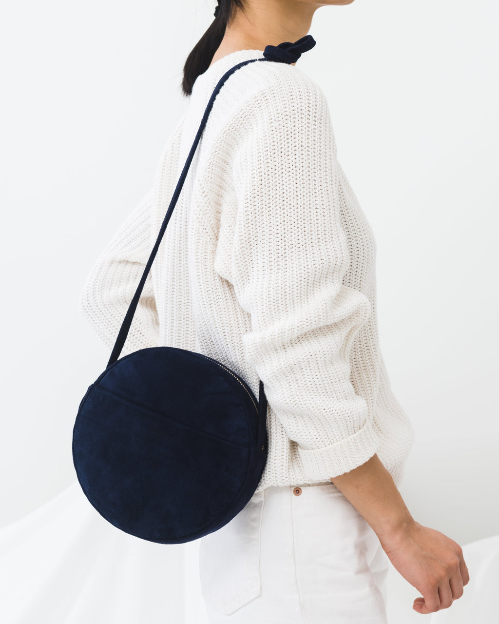 Circle Purse - Midnight Suede