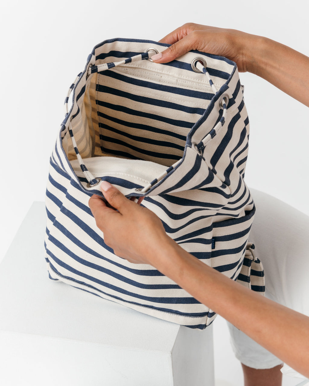 Drawstring Backpack - Sailor Stripe