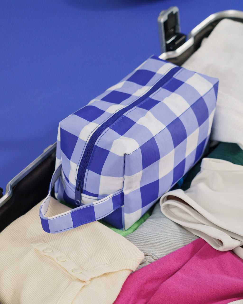 Dopp Kit - Big Check Blue