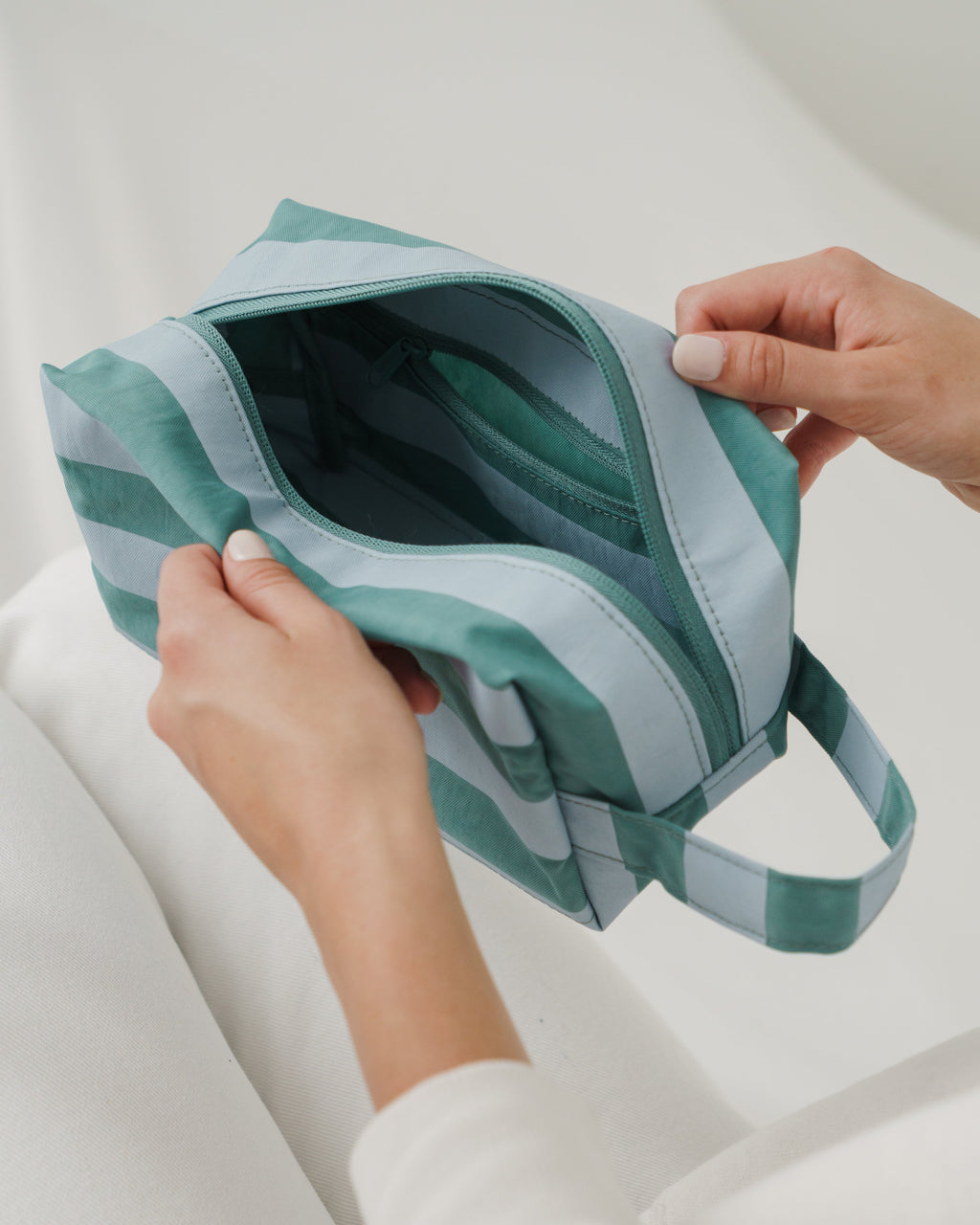 Dopp Kit - Teal Stripe