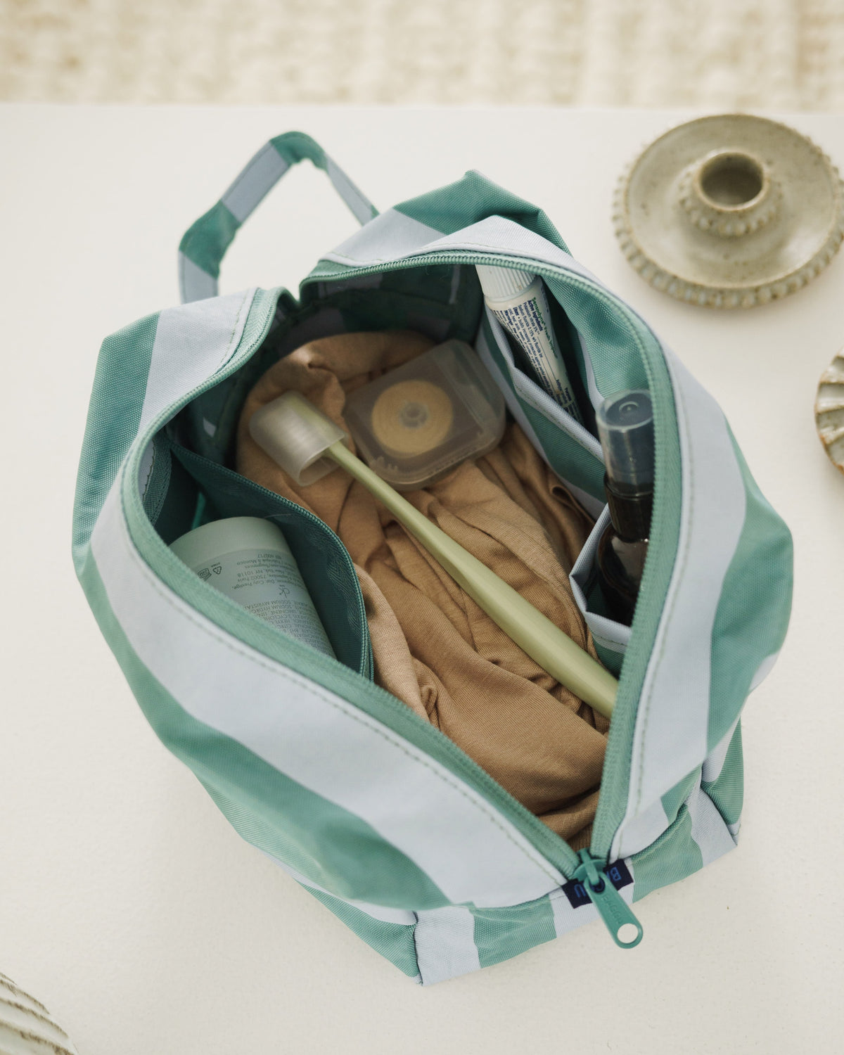 Dopp Kit - Teal Stripe