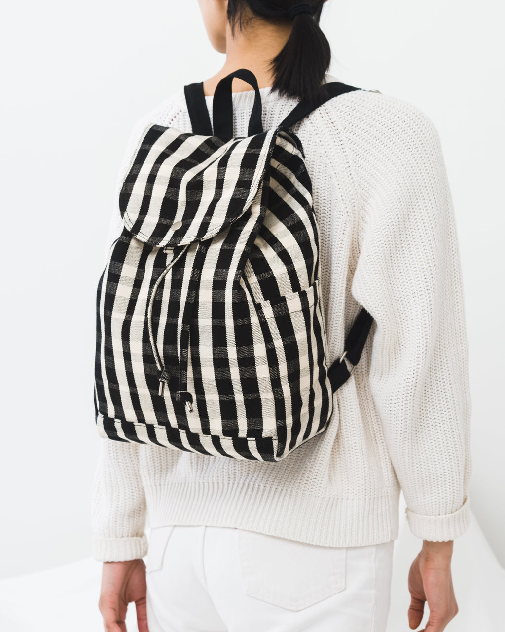 Drawstring Backpack - Plaid