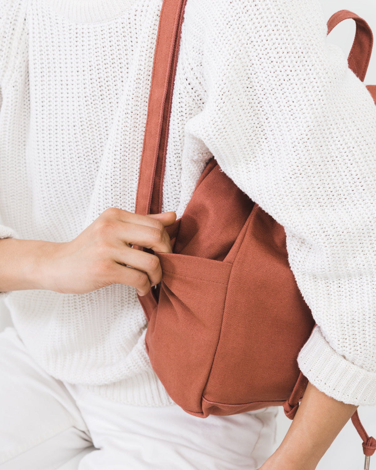 Drawstring Backpack - Terracotta