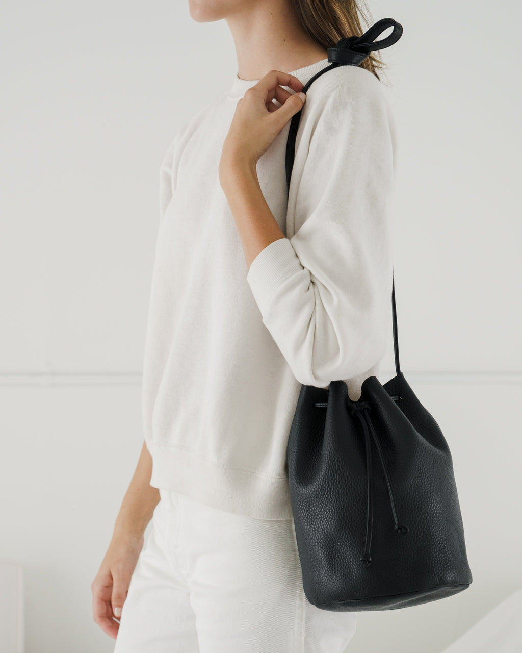 Drawstring Purse - Black - nl