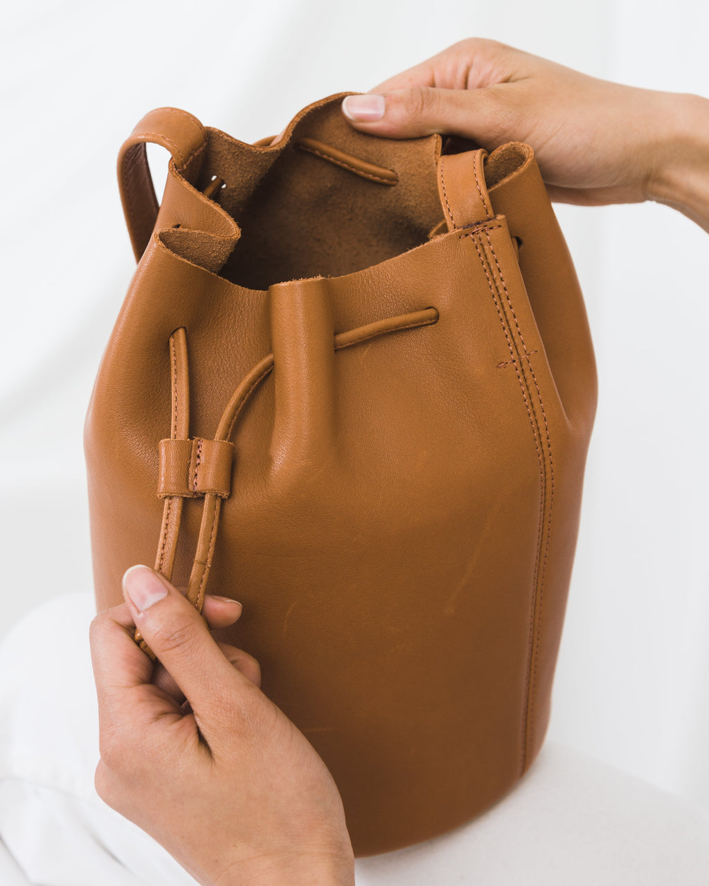 Drawstring Purse - Caramel -2018