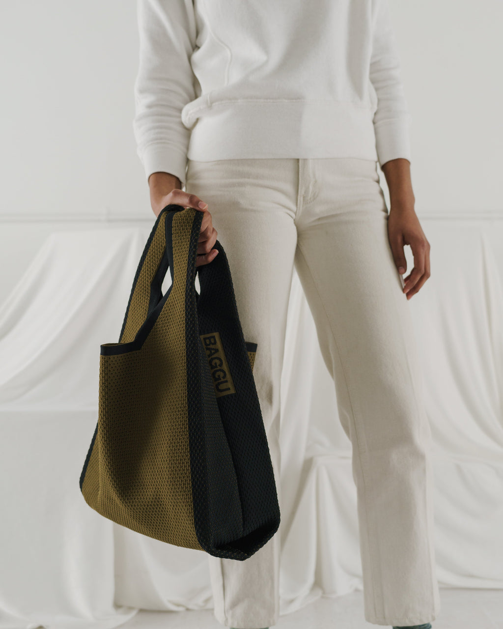 Large Engineered Knit Baggu - Kelp