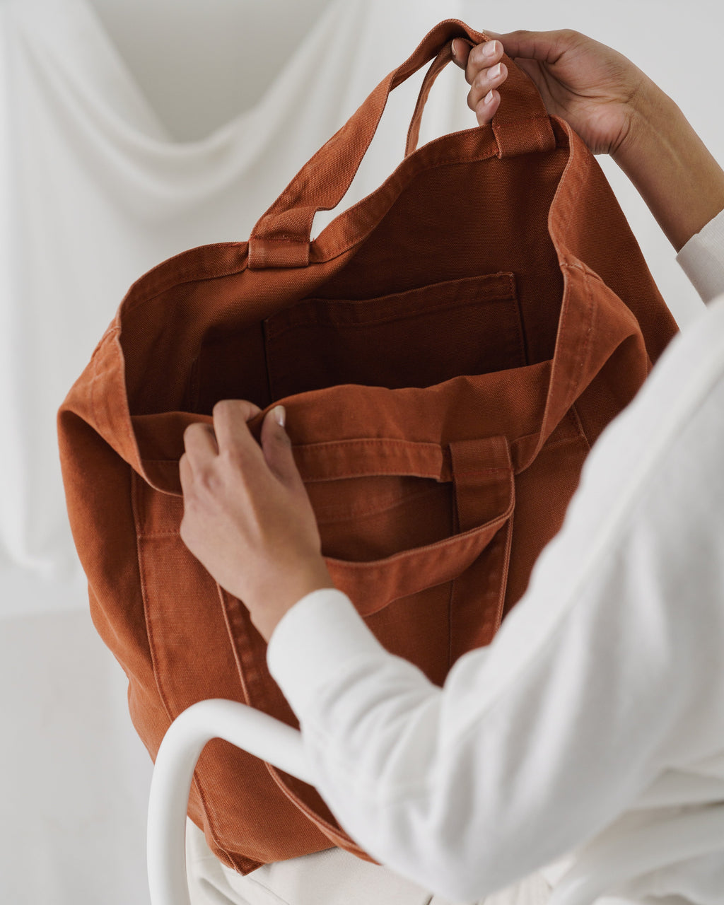Giant Pocket Tote - Washed Umber
