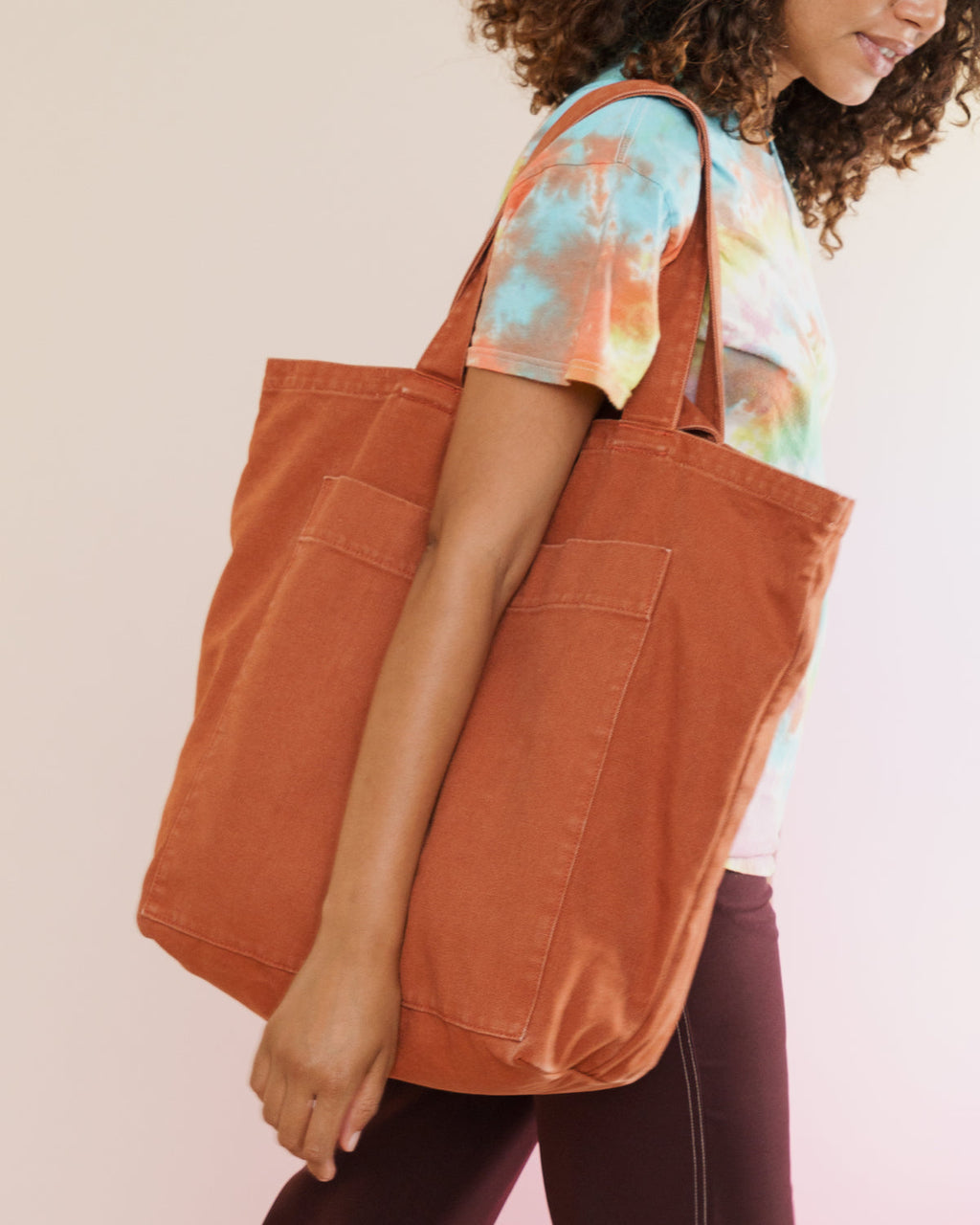 Giant Pocket Tote - Washed Umber