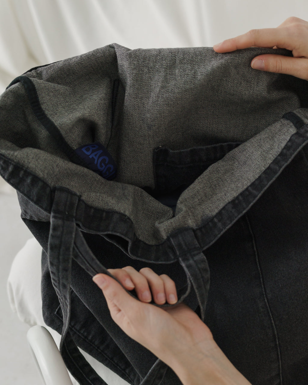 Giant Pocket Tote - Washed Black