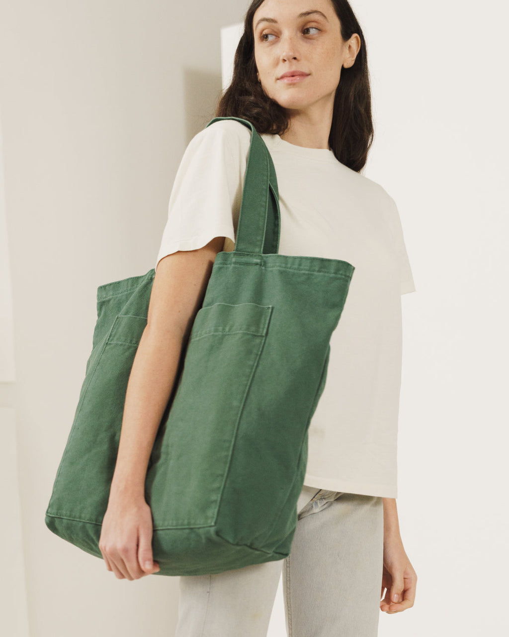 Giant Pocket Tote - Washed Eucalyptus
