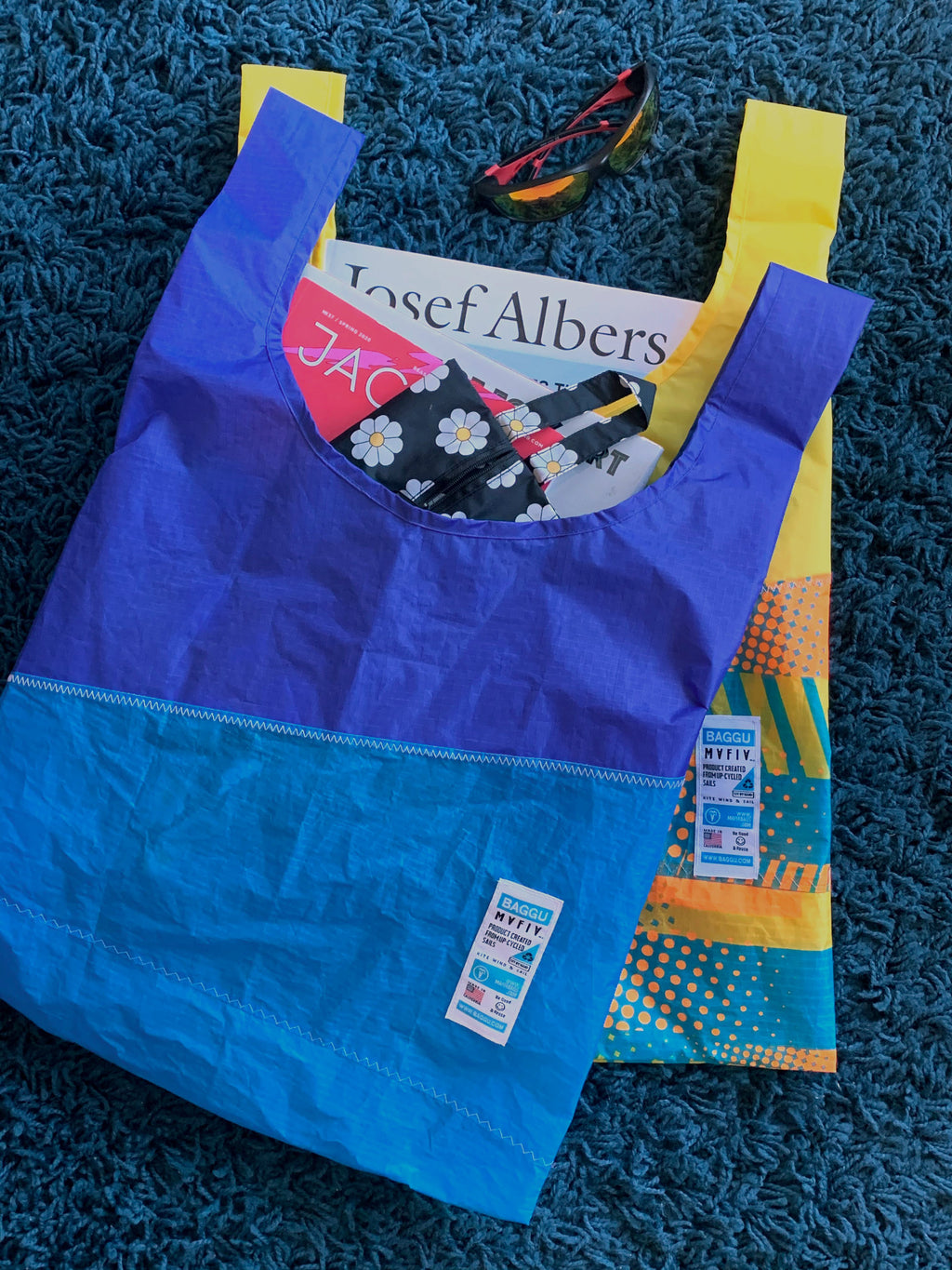Upcycled Baggu - Blue Sail
