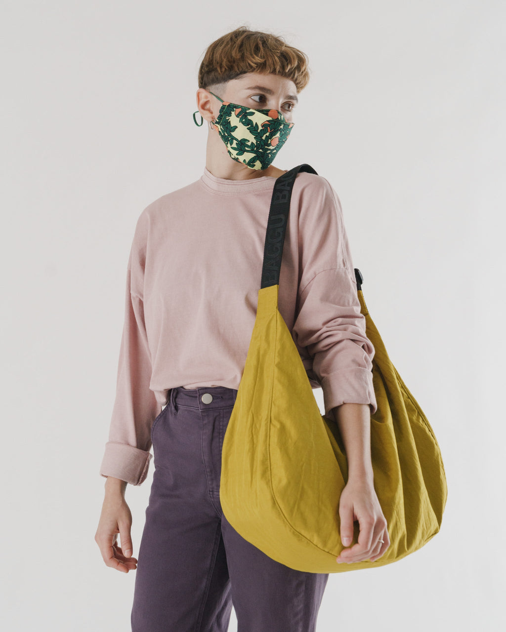 Large Nylon Crescent Bag - Lentil