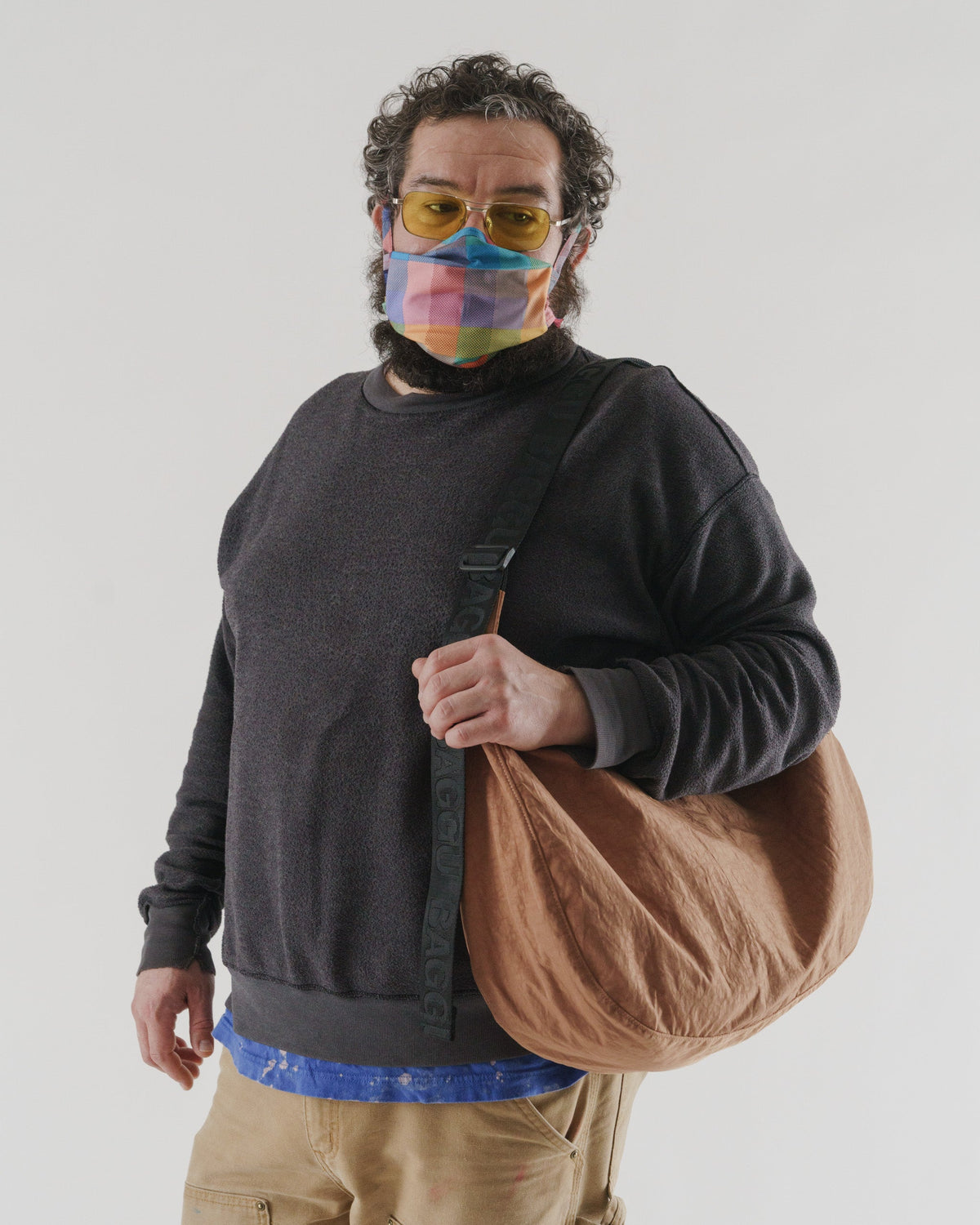 Large Nylon Crescent Bag - Pinto