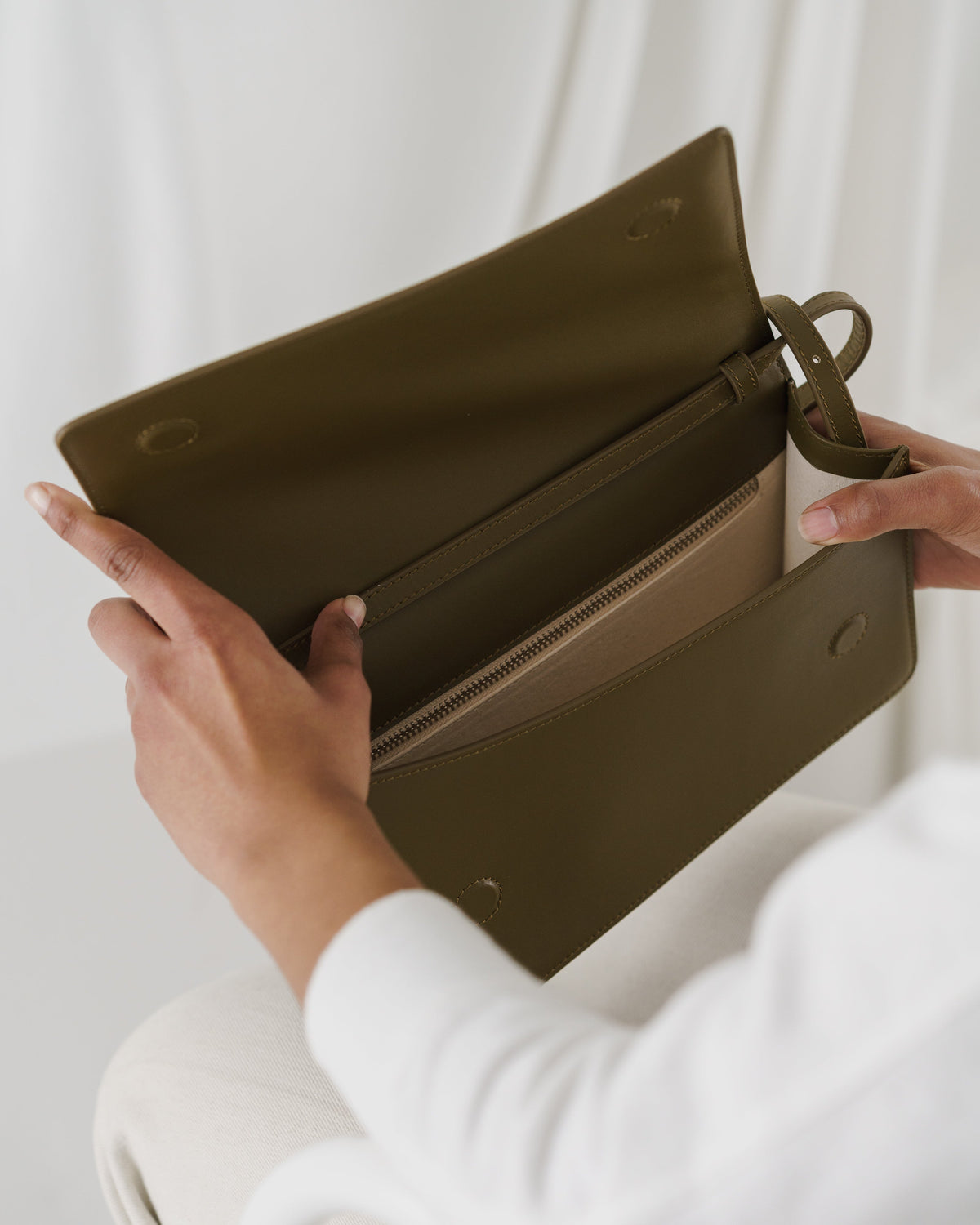 Large Structured Crossbody - Kelp